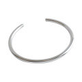 wholesale S990 Sterling Silver Adjustable Smooth Ring Bangle for Women, Minimalist and Versatile, Korean Version, Small and Chic-0-4