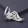 wholesale S925 silver Italian designer open ring, bold and luxurious with natural peridot-0-2