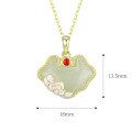 wholesale S925 Sterling Silver with White Jade Lotus Pendant Lock Necklace for Women, Premium Chinese Style Wholesale-0-2