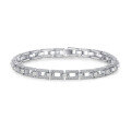 wholesale New 925 Sterling Silver Full Pavé Moissanite Bracelet for Women, Interlocking Design, Versatile and Stylish, Ready-to-Wear-0-4