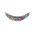wholesale S925 Sterling Silver Retro Filigree Openwork Resin Enamel Ethnic Floral Pattern Choker Pendant-0-4