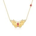 wholesale S925 Gold-Plated Metal New Fashion Butterfly Collarbone Chain High-End Textured Pulled Necklace for Women Wholesale Customization-0-5