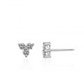 Sterling Silver Three-Leaf Clover Earrings with Moissanite-0-4