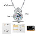 Sterling Silver Moissanite Gourd Pendant Necklace, Wholesale Women's Luxury Minimalist Choker-0-5