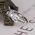 wholesale S925 Sterling Silver Vintage Inspired Open-ended Chain Belt Buckle Ring with Antique Finish-0-1