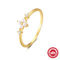 wholesale S925 Sterling Silver Exquisite Pearl Four-Leaf Flower Ring with Love and Diamond Inlay-0-4
