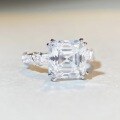 wholesale S925 Silver 5ct D Color Moissanite Cross Square Halo Ring for Cross-Border E-Commerce-0-1