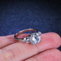 S925 Silver 4-Claw 3ct Moissanite Heart Shape Engagement Ring-0-0