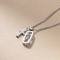 wholesale S925 Silver Nalan Fresh Sweet Niche Design Inlaid Diamond Oval Vajra Cross Necklace Y01876-0-4