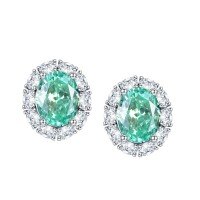 wholesale [Silver] Yun Tong Jewelry New Collection Paraiba High Carbon Diamond 7*9mm Oval Ice Flower Cut Women's Ear Studs-7*9mm Ice Flower Cut (2ct*2) 925 Silver