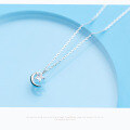 wholesale S925 Silver Necklace for Women, Sweet and Minimalist Moon and Star Diamond-Studded Necklace, Personalized Star and Moon Pendant Collarbone Chain D4248-0-1