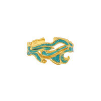 wholesale S925 sterling silver irregular enamel drip-glaze technique open ring for women-18K Gold [No. 15/Adjustable] Opening adjustable