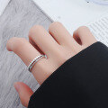 wholesale S925 Sterling Silver Retro Minimalist Twist Open Adjustable Ring Double Layer Korean Style Niche Design Trendy-0-3