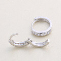 wholesale S925 Sterling Silver Korean Style Elegant Zircon Circle Earrings for Women, Ear Clasp Fashion Trendy Hoop Cross-Border New Product-0-3
