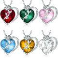 wholesale 925 Sterling Silver Rose Heart Necklace with High-End Swarovski Gemstone Ruby Pendant for Women-0-1