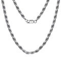 wholesale S925 sterling silver twisted rope chain necklace for men and women, minimalist style with high-end Italian craftsmanship, versatile neckwear.-0-4