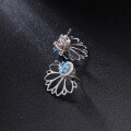 wholesale S925 Silver New Creative Design Natural Topaz Earrings French Romantic Style Inlaid with Natural Gemstones-0-1