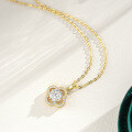 14K Gold Plated 925 Silver Moissanite Four-Leaf Clover Pendant Necklace-0-1