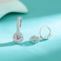 wholesale 925 Sterling Silver Moissanite Round Fashion Earrings for Women, Minimalist Fringe Circle Stud Earrings-0-1