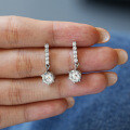 S925 Silver Six-Prong Earrings with Moissanite and Tassel-0-2