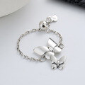 wholesale S925 Sterling Silver Chain Drawstring Adjustable Double Butterfly Ring Trendy Exquisite Index Finger Ring-0-0