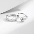 wholesale S925 pure silver "Together Forever" couple rings, a pair of ins Korean-style minimalist brushed matching rings, 520 gift-0-1