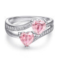 wholesale S925 Sterling Silver Heart-shaped Zircon Love Ring-0-28