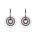 wholesale Designer-style natural garnet enamel earrings with a unique hoop design, 925 silver and colored gemstone earrings-0-0