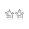 wholesale 925 Sterling Silver Five-Pointed Star Earrings Star Stud Zircon Ins Light Luxury High-End Cross-Border Sterling Silver Earrings for Women-0-6