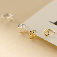 wholesale 999 Silver Dainty Sweet Hollow-Out Heart Ear Hooks Lovely Design Earrings for Women M05283-Silver Pure Silver