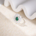 wholesale S925 Metal Lab-Cultivated Emerald High-End LuxuriousRing for New Collection by Yuntong Jewelry-0-0