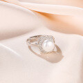 wholesale S925 Sterling Silver Freshwater Pearl Ring for Women, Summer New Trendy Fashion Adjustable Index Finger Ring Jewelry-0-3