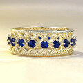 wholesale 925 Silver Gold-Plated New Royal Blue High-End Stackable Ring for Women, Fashionable Cross-Border-0-0