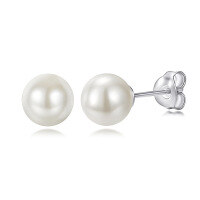 wholesale S925 Sterling Silver Women's Bow Pearl Earrings, Fashionable Multi-style Ear Accessories, Korean Personality Elegant Ear Studs Wholesale-TLED065 Platinum 925 Silver