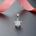 wholesale S925 sterling silver cross-border star-shaped zircon pendant necklace, European and American export fashion women's collarbone chain-0-0