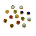 wholesale S925 gold-plated metal round bead setting semi-finished DIY component bracelet accessory with natural lapis lazuli-0-4