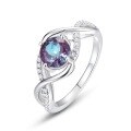 wholesale 925 Sterling Silver Cross-Border Wish Wave-Shaped Cultivated Alexandrite Ring, Minimalist Niche Index Finger Ring with a Premium Feel-0-5