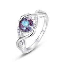 wholesale S925 Sterling Silver Gold-Plated Custom Wholesale Alexandrite Ring for Women in Fashionable Cross-Border European and American Styles-RG020244-Y&gt;US6#