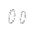 wholesale S925 Sterling Silver Minimalist Frosted Textured Twist Pattern Adjustable Niche Couple Rings-0-0
