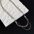 wholesale 925 silver double-layer stacked snake bone chain, elegant and high-end European and American style sweater chain, fashionable and unique necklace-0-5