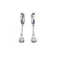wholesale S925 Silver Two-Tone Tassel 4*6mm Pear-shaped Earrings for Women, Fashionable and Elegant Banquet Party Style-0-4