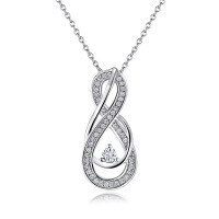 wholesale S925 silver figure-8 pendant necklace for women, a cross-border best-selling fashion accessory on Amazon for wholesale-Rose gold>925 silver