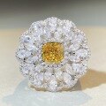 wholesale 925 Silver New Yellow Diamond Fashionable and Unique Ring, Luxurious High-End Inlay, Ins European and American Elegance Banquet Full Diamond Style-0-3