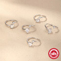 wholesale S925 Sterling Silver Geometric Diamond Ring, Minimalist Style, Luxury Wedding Band-0-3