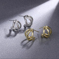 wholesale Metal geometric C-shaped hoop earrings for women, minimalist fashion, trendy and unique, versatile high-end earrings-0-0