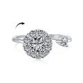 wholesale S925 Sterling Silver Flower Diamond-Inlaid Rotatable and Adjustable Opening Series Fashion Women's Ring-0-17