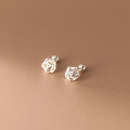 wholesale S925 Sterling Silver Hollow-Out Earrings for Women, Line Rose, Simple Light Pearl, Fresh and Elegant Style, M01120-0-1