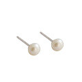 wholesale S925 Sterling Silver HED464 Korean Minimalist Small Freshwater Pearl Earrings for Women, Versatile and Niche-0-4