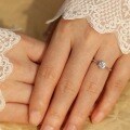 PT950 Plated 925 Silver Moissanite Six-Prong Ring for Women-0-1