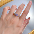 wholesale S925 purple high-carbon diamond ring, fully set with 6*6, available for live broadcast drop shipping-0-3